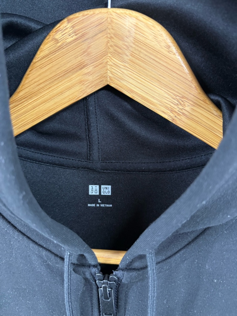 Uniqlo Women Dry Sweat Full-Zip Hoodie Black Size Large Pocket - Picture 3 of 7